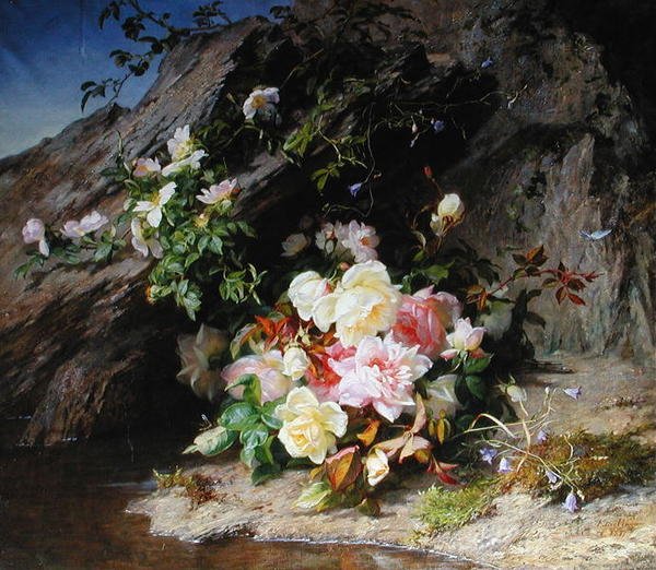 Rosas (óleo sobre tela) de Elise Puyroche Wagner