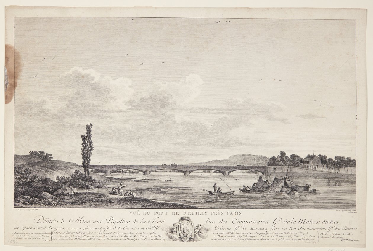 Vista sobre Pont de Neuilly (Vista de Pont de Neuilly perto de Paris) de Elise Saugrain
