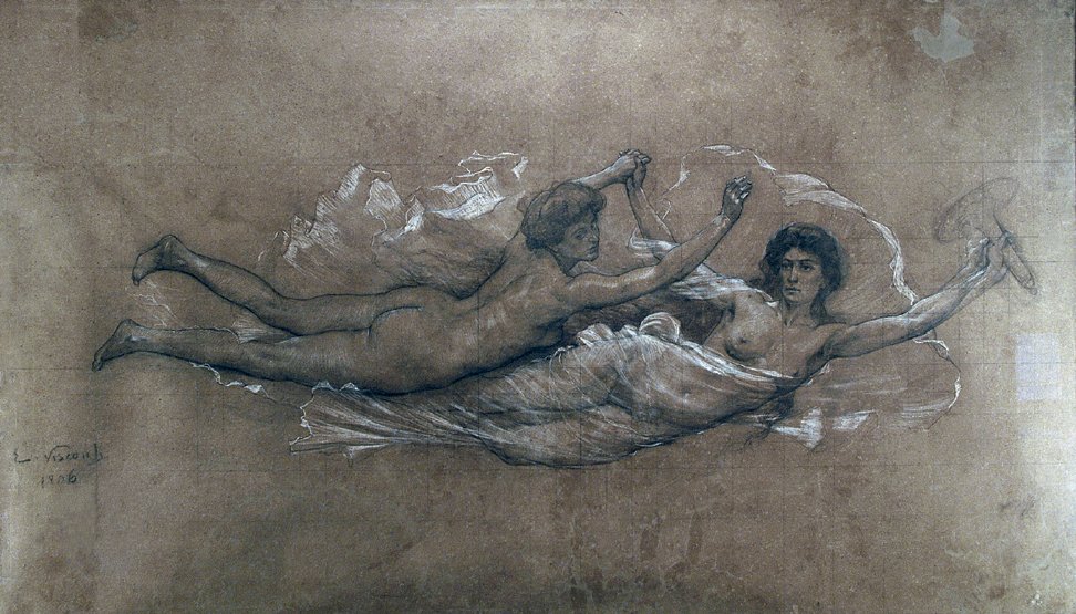 Ciência e Verdade - Desenho para a transferência da grande cortina do Teatro Municipal do Rio de Janeiro de Eliseu Visconti