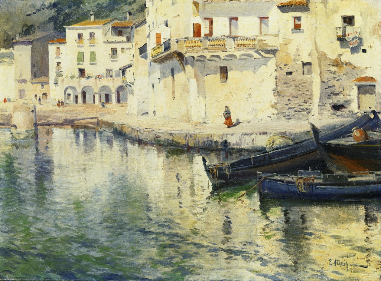 O porto de Cadaques de Eliseu Meifren i Roig
