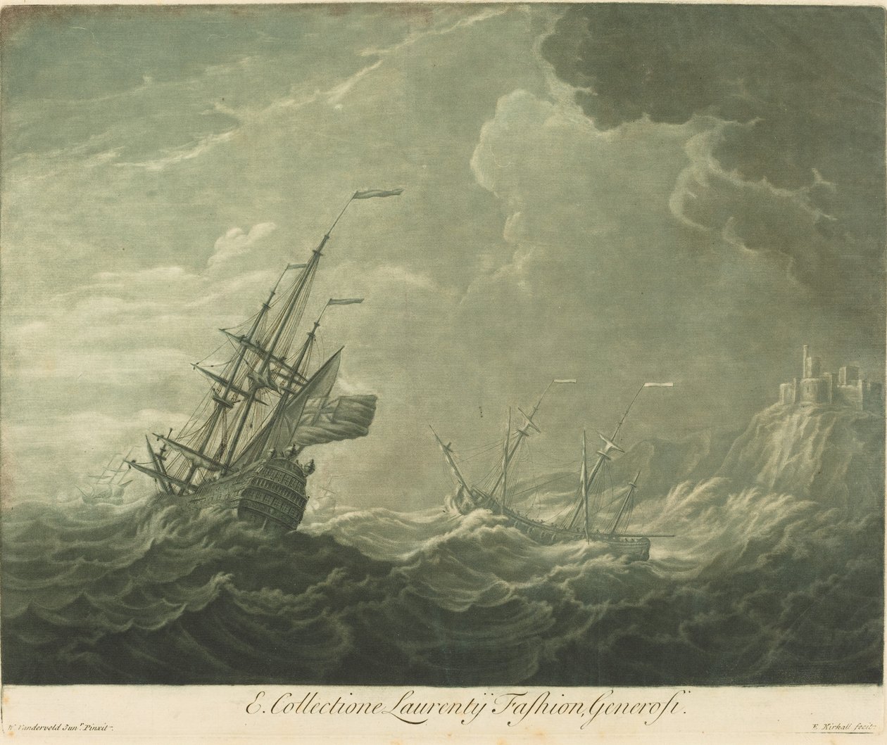 Cena de envio da coleção de Lawrence Fashion de Elisha Kirkall after Willem van de Velde the Younger