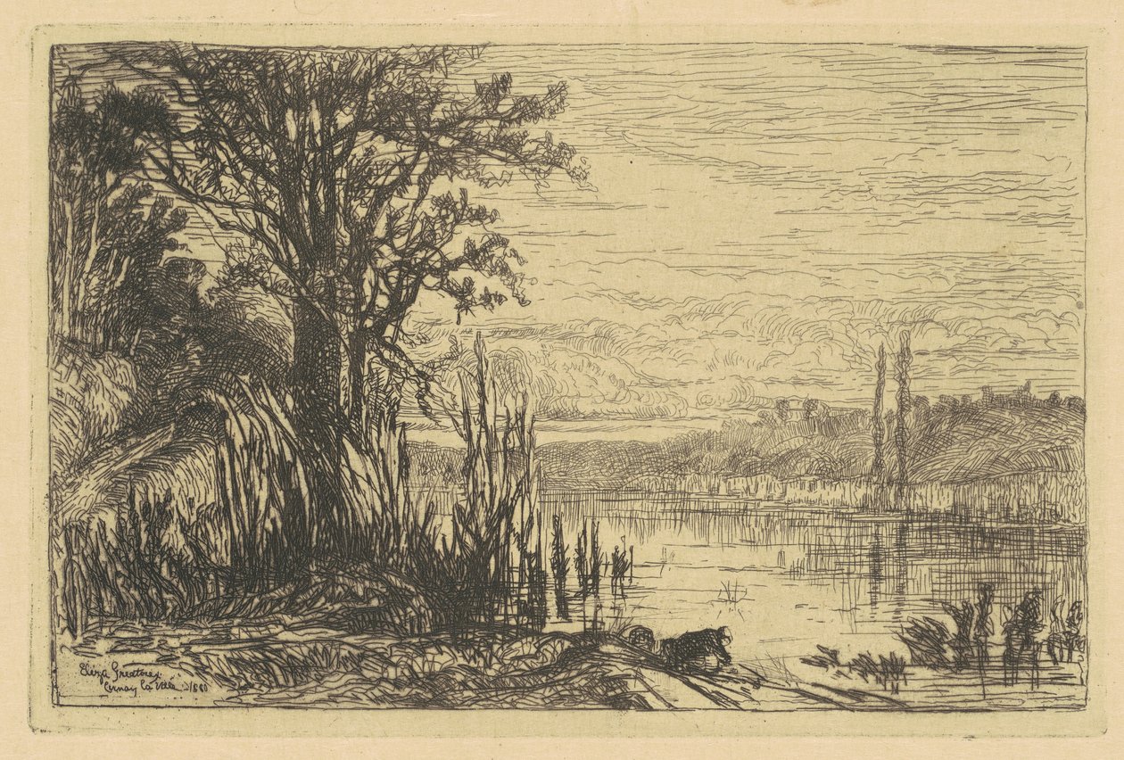 A lagoa em Cernay-la-Ville de Eliza Pratt Greatorex