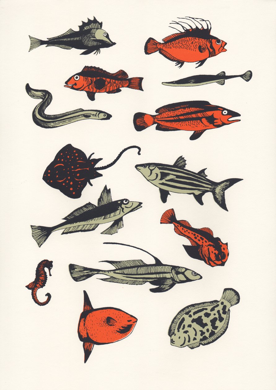 Orange Plain Fish, 2016 (Serigrafia) de Eliza Southwood