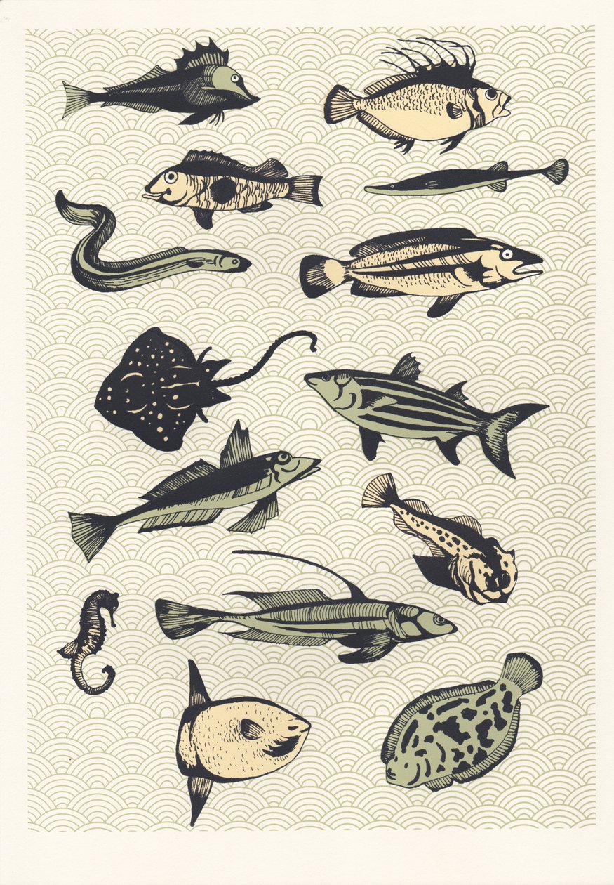 Peixe Japonês Amarelo, 2016 (papel de parede) de Eliza Southwood