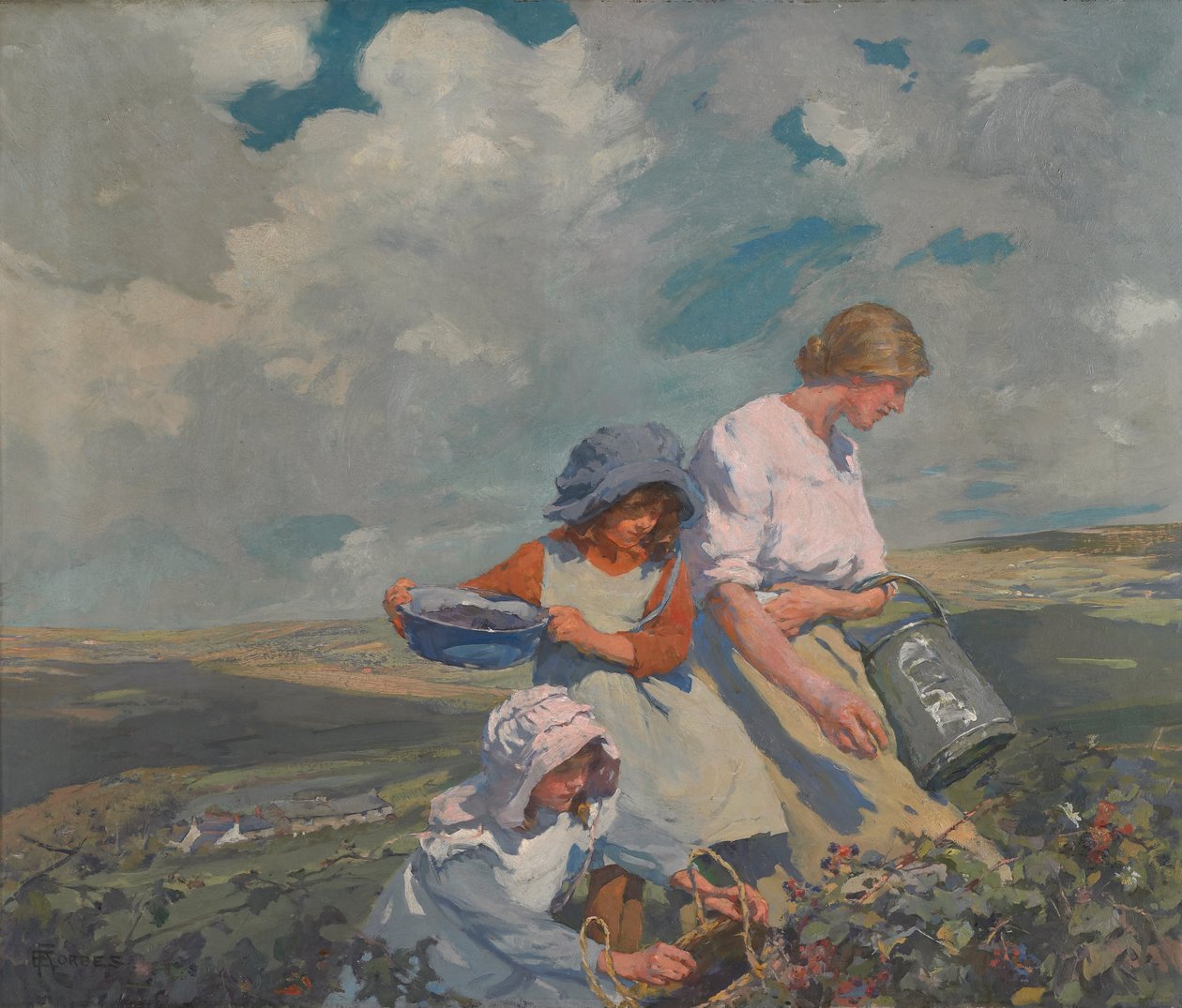 Blackberry Gathering de Elizabeth Adela Stanhope Forbes