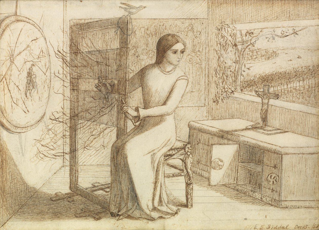 A Senhora de Shalott, 1853 de Elizabeth Eleanor Siddal