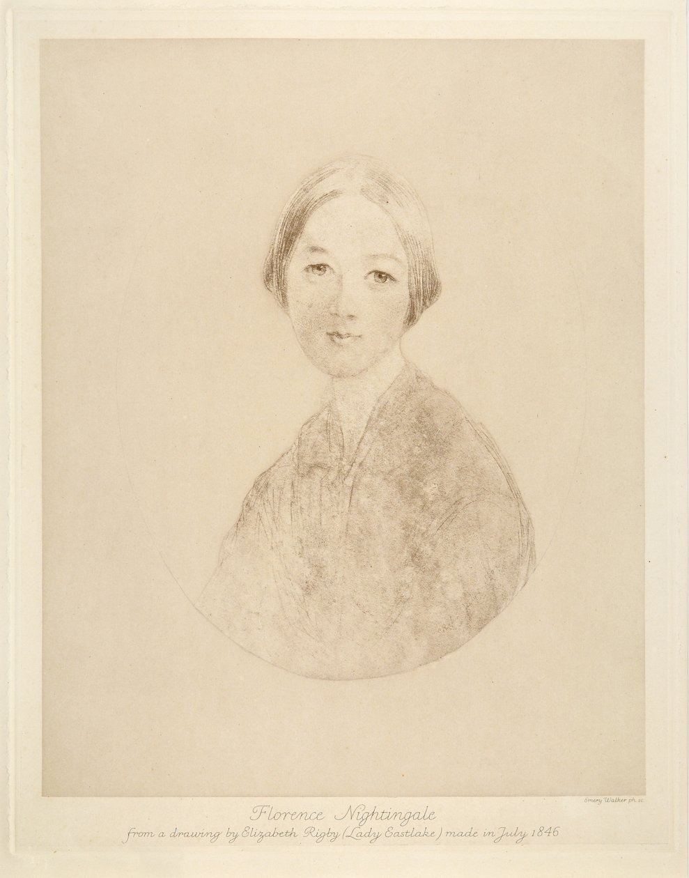 Florence Nightingale, gravada por Emery Walker, 1846 de Elizabeth Rigby