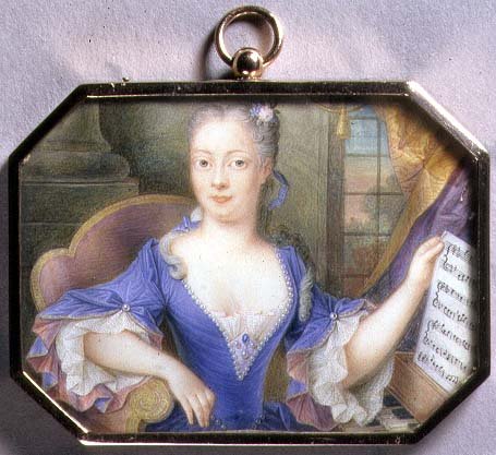 Retrato Miniatura de Augusta, Princesa de Gales de Elizabeth (attr. to) Ziesenis