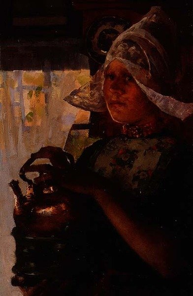 Betje, uma garota holandesa (óleo sobre painel) de Elizabeth Adela Stanhope Forbes
