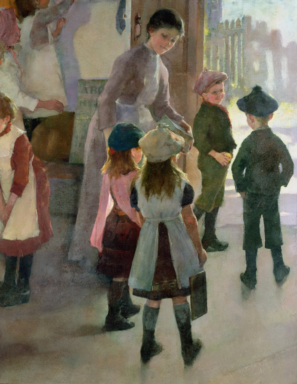 School is Out, 1889 (detalhe de 77650) de Elizabeth Adela Stanhope Forbes