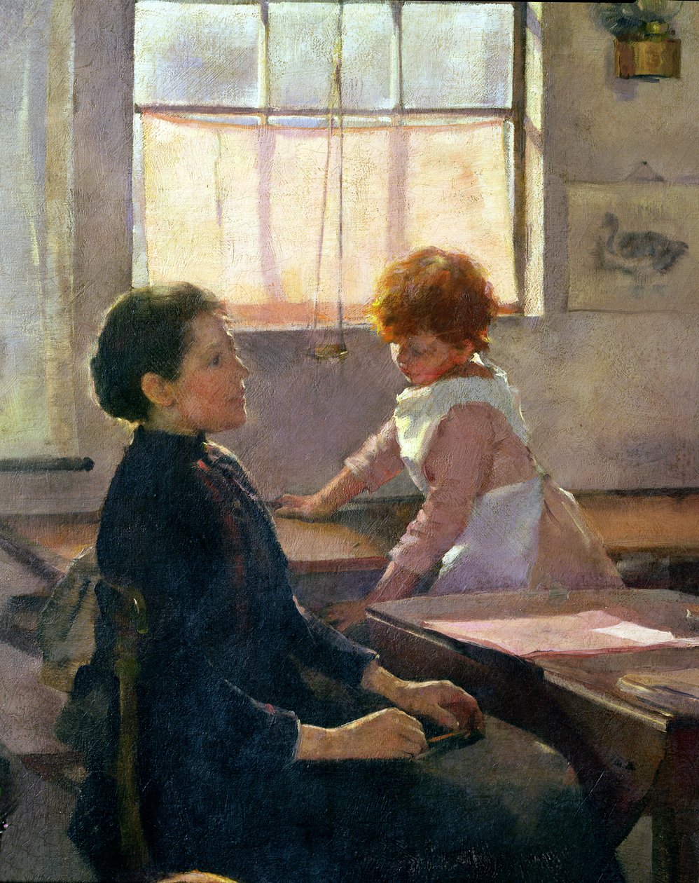 School is Out, 1889 (detalhe de 77650) de Elizabeth Adela Stanhope Forbes