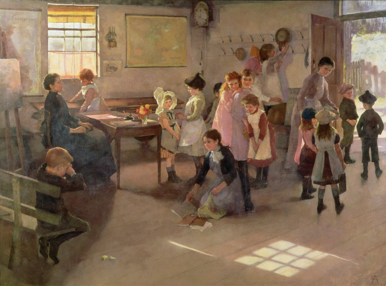A escola está fora, 1889 de Elizabeth Adela Stanhope Forbes