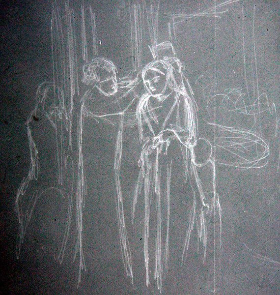 Nos Milliners (lápis sobre papel) de Elizabeth Eleanor Siddal