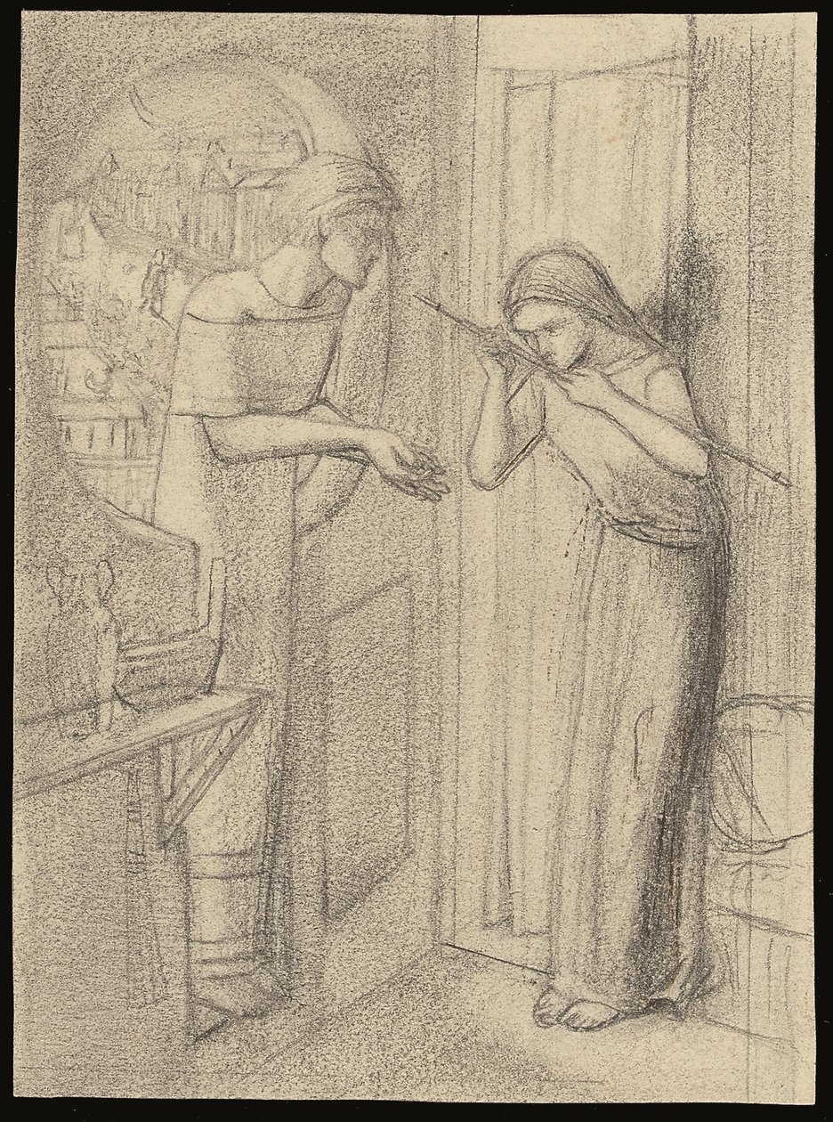 Escriturário Saunders (lápis sobre papel) de Elizabeth Eleanor (1834 62) Siddal