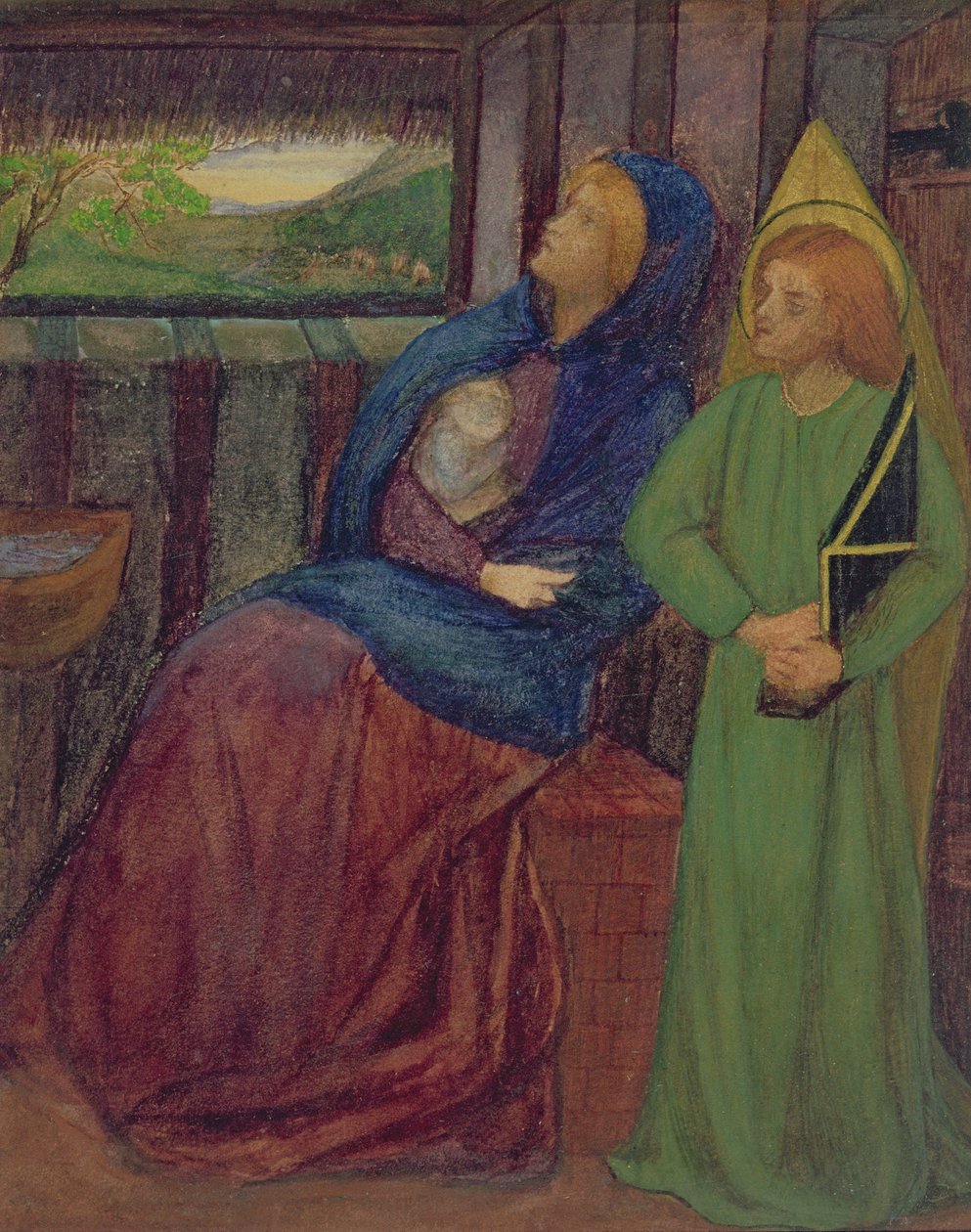 Sagrada Família, c.1856 (aguarela sobre papel) de Elizabeth Eleanor Siddal
