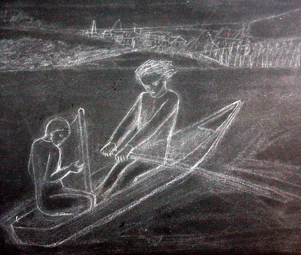 O Barco de Remo (lápis sobre papel) de Elizabeth Eleanor Siddal