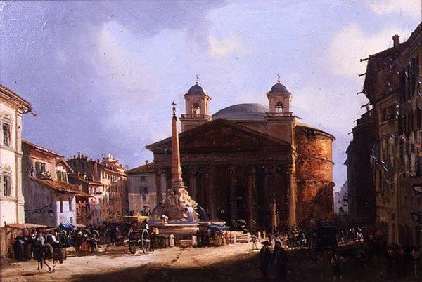 O Panteão, Roma (óleo sobre painel) de Elizabeth Hunter Blair