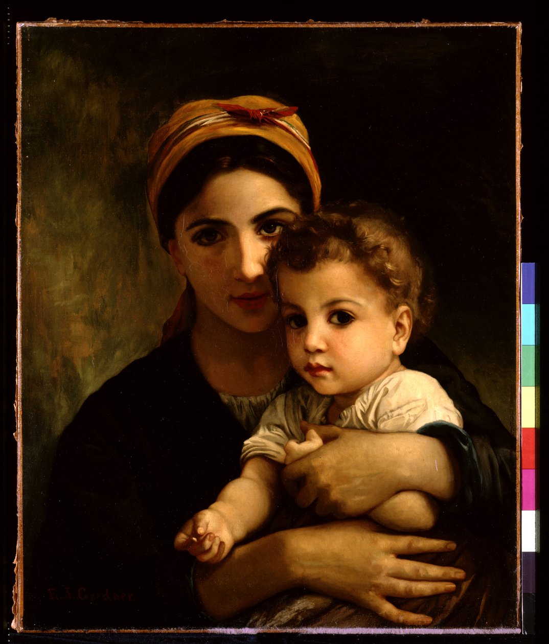 Menina com criança (óleo sobre tela) de Elizabeth Jane Gardner Bouguereau