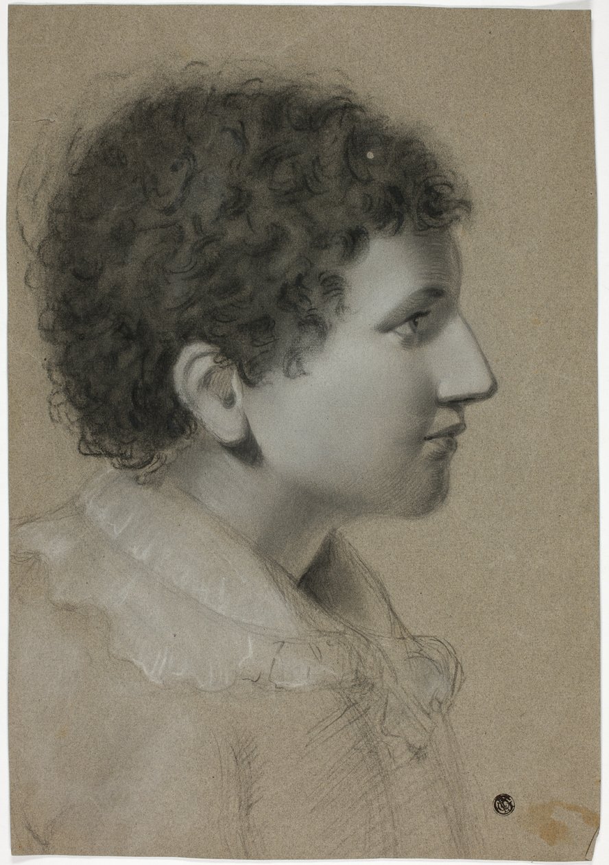 Perfil do Jovem com Cabelos Crespos de Elizabeth Murray