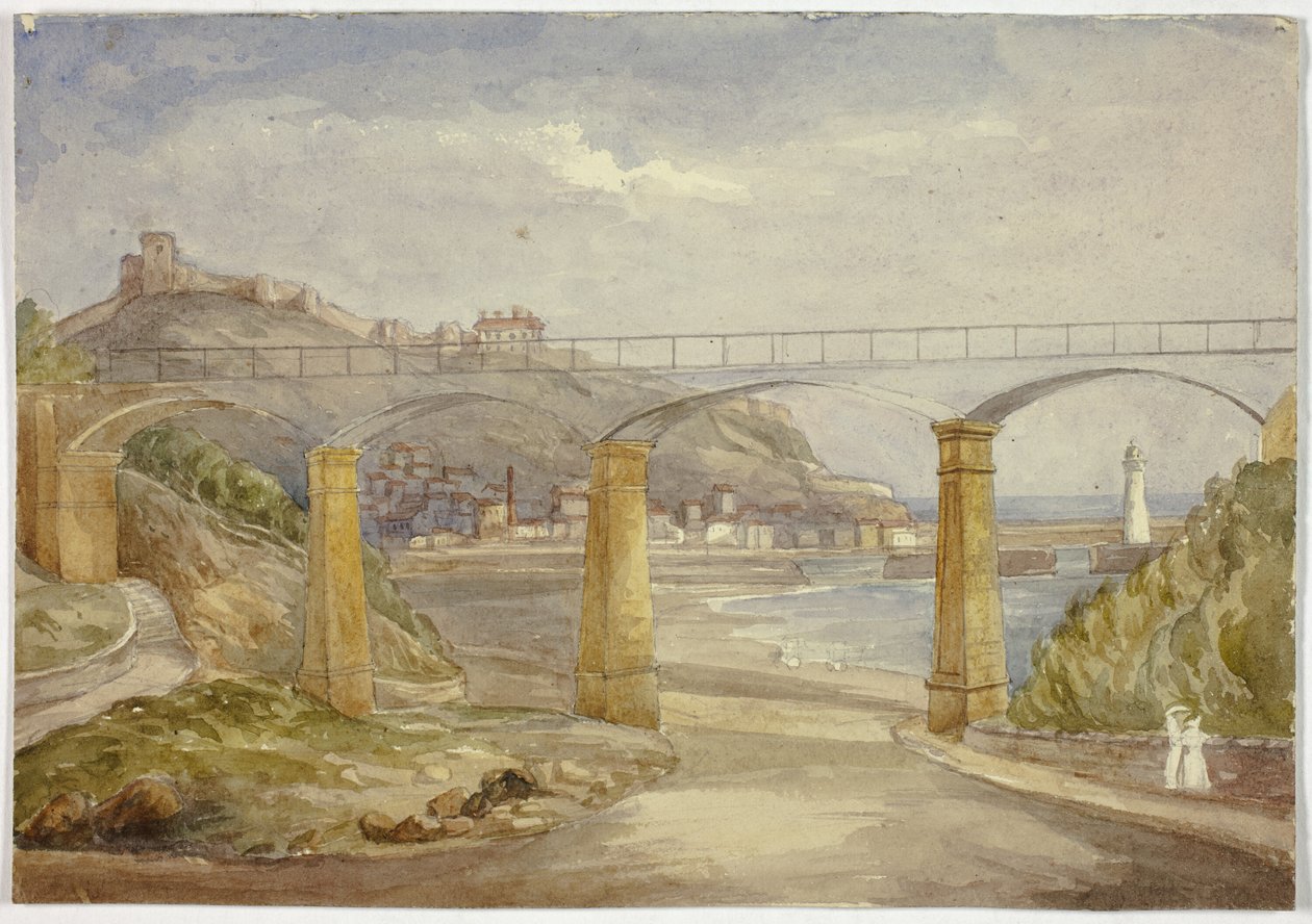 Scarborough (reto) e Sketch of House with Mother and Children (verso) de Elizabeth Murray