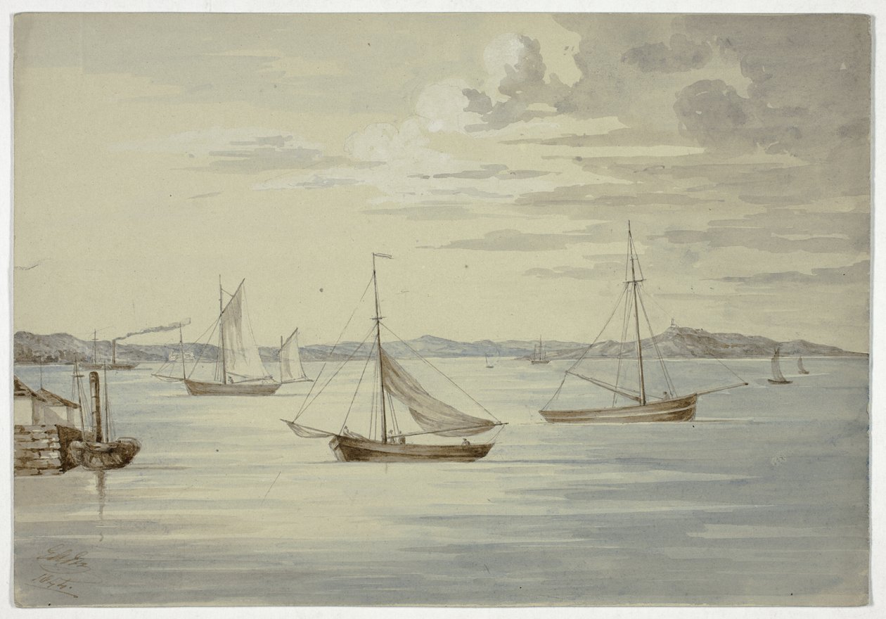 Veja Inchkeith e as ilhas Firth of Forth de Granton de Elizabeth Murray
