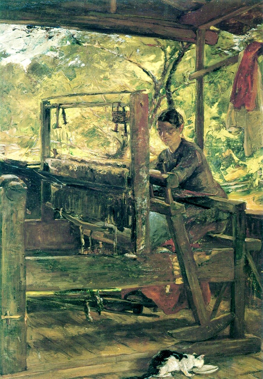 The Weaver, Tennessee, c.1885 (óleo sobre tela) de Elizabeth Nourse