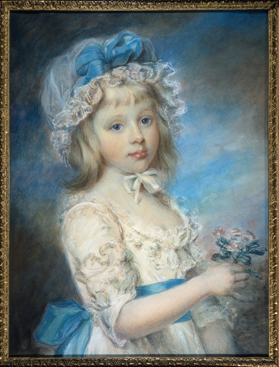 Retrato de Lady Georgiana Cavendish (aguarela e giz sobre papel) de Elizabeth Royal