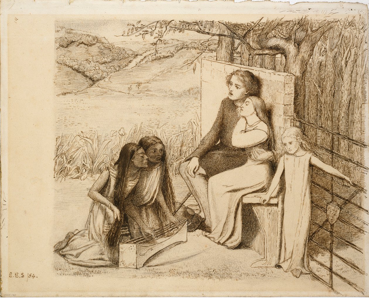 Dois amantes, 1854 de Elizabeth Siddal