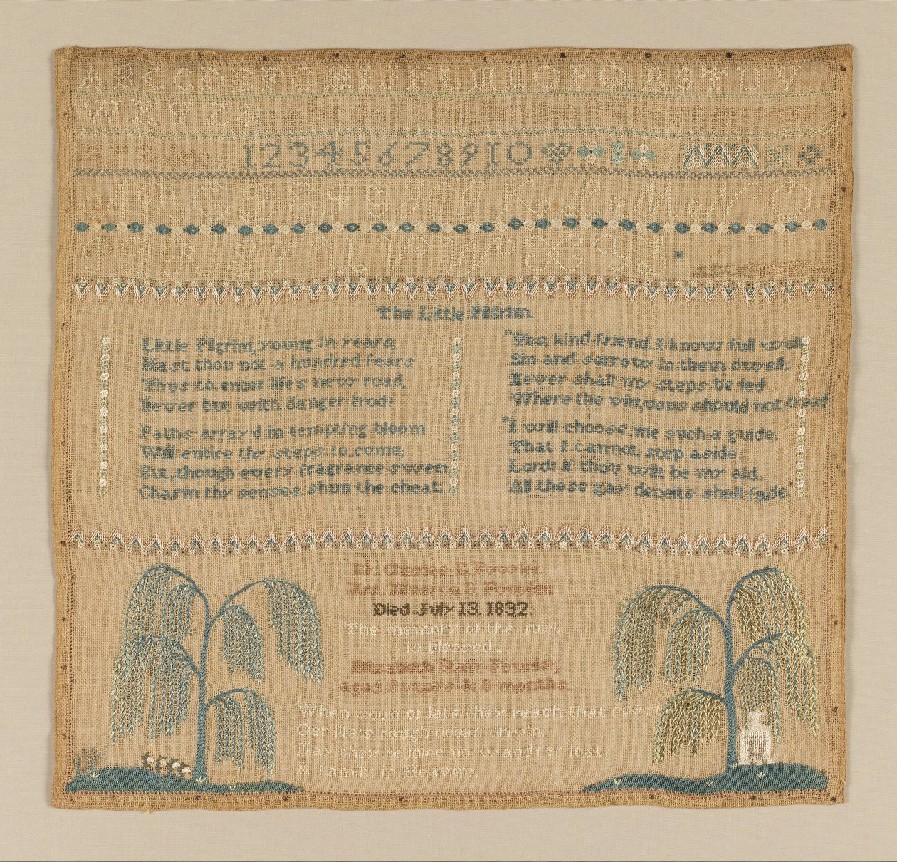 Sampler de Elizabeth Starr Fowler