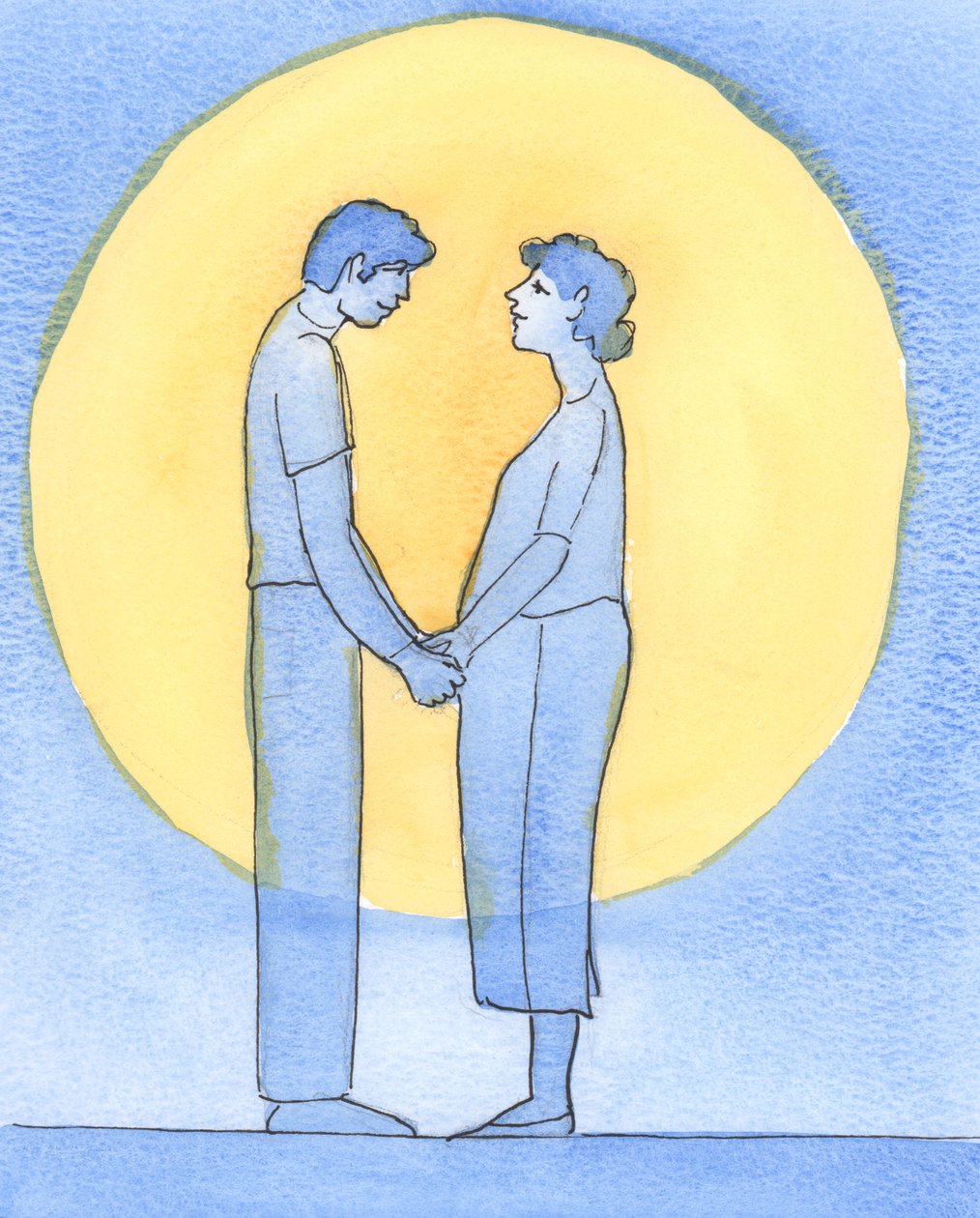Um casal que realmente se ama, e realmente ama a Deus, deseja fazer a Sua Vontade, 2002 (w - c no papel) de Elizabeth Wang