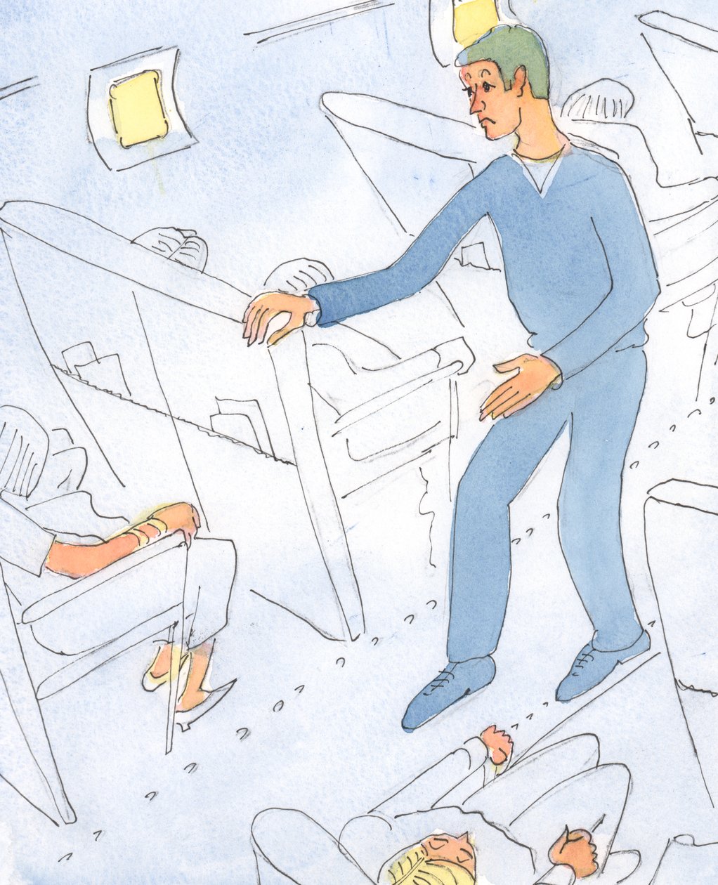 Uma pessoa que está sempre ansiosa com seu estado de espírito e com a probabilidade de ir para o céu é como um homem de férias que corre ao redor do avião, perguntando ansiosamente sobre o tempo, e de Elizabeth Wang