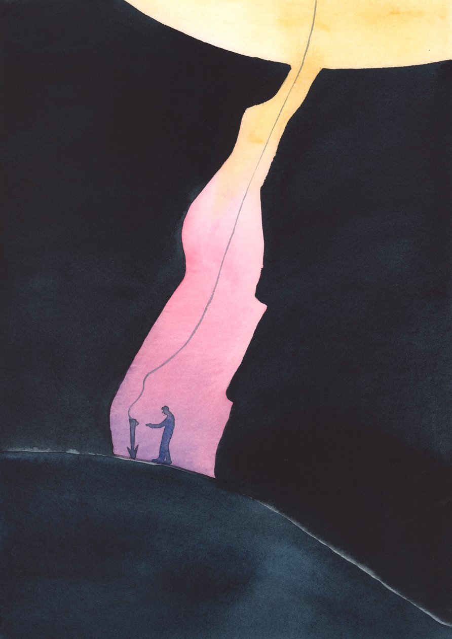 Uma oração por alguém longe de Deus pode ajudá-lo a sair do abismo do pecado, pela graça de Deus, se ele estiver disposto a responder, 2003 (w - c no papel) de Elizabeth Wang