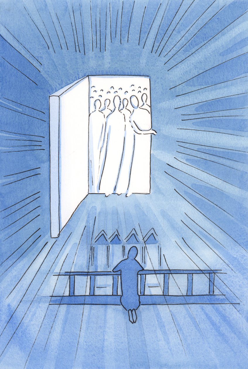 Um santuário é uma &39;porta&39; para o Céu, 2002 (w - c no papel) de Elizabeth Wang