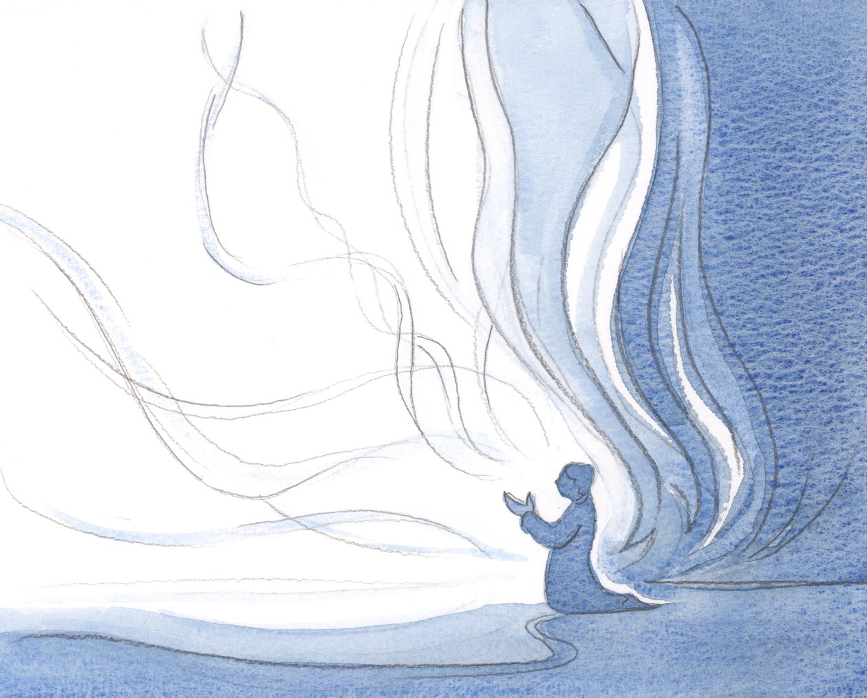 Uma alma que é devotada a Cristo, parece ser todo fogo, como a própria luz de Cristo derrama e transfigura aquela alma, 2000 (w - c no papel) de Elizabeth Wang