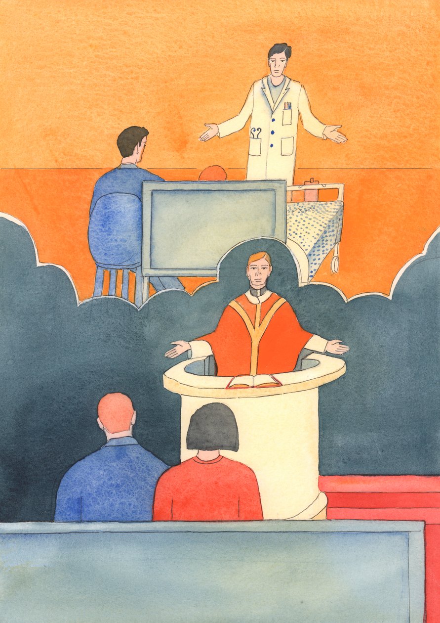 Um cirurgião que dá um diagnóstico sério às vezes tem pouca esperança de cura, 2003 (w - c no papel) de Elizabeth Wang