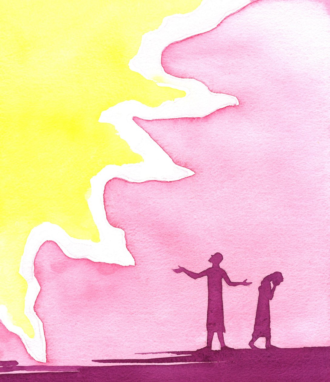 Adão e Eva são expulsos do Paraíso, 2001 (w - c no papel) de Elizabeth Wang