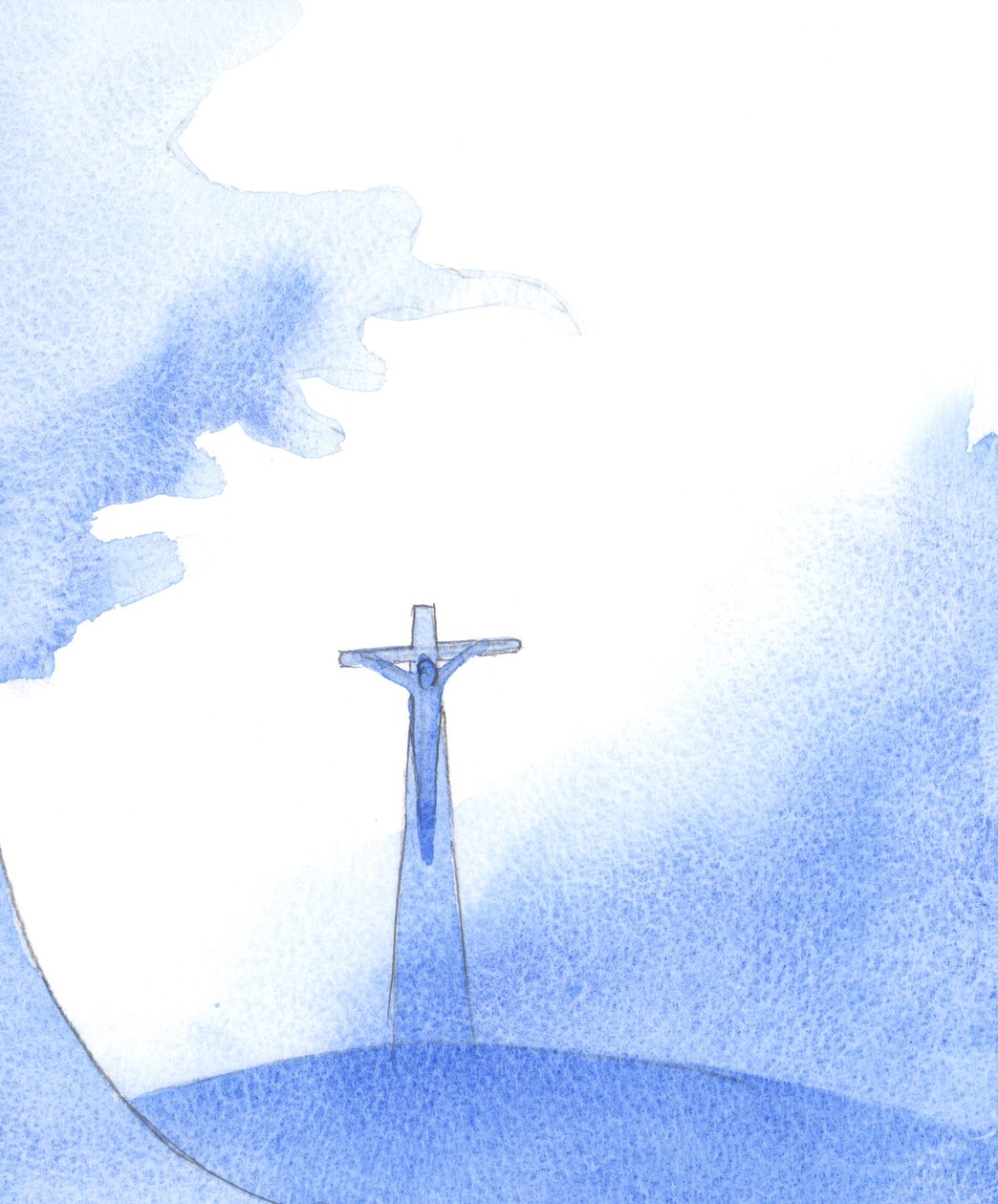 Quando Cristo veio ao nosso Altar na Consagração, eu vi uma janela alta e escura para o tempo, 2000 (w - c no papel) de Elizabeth Wang