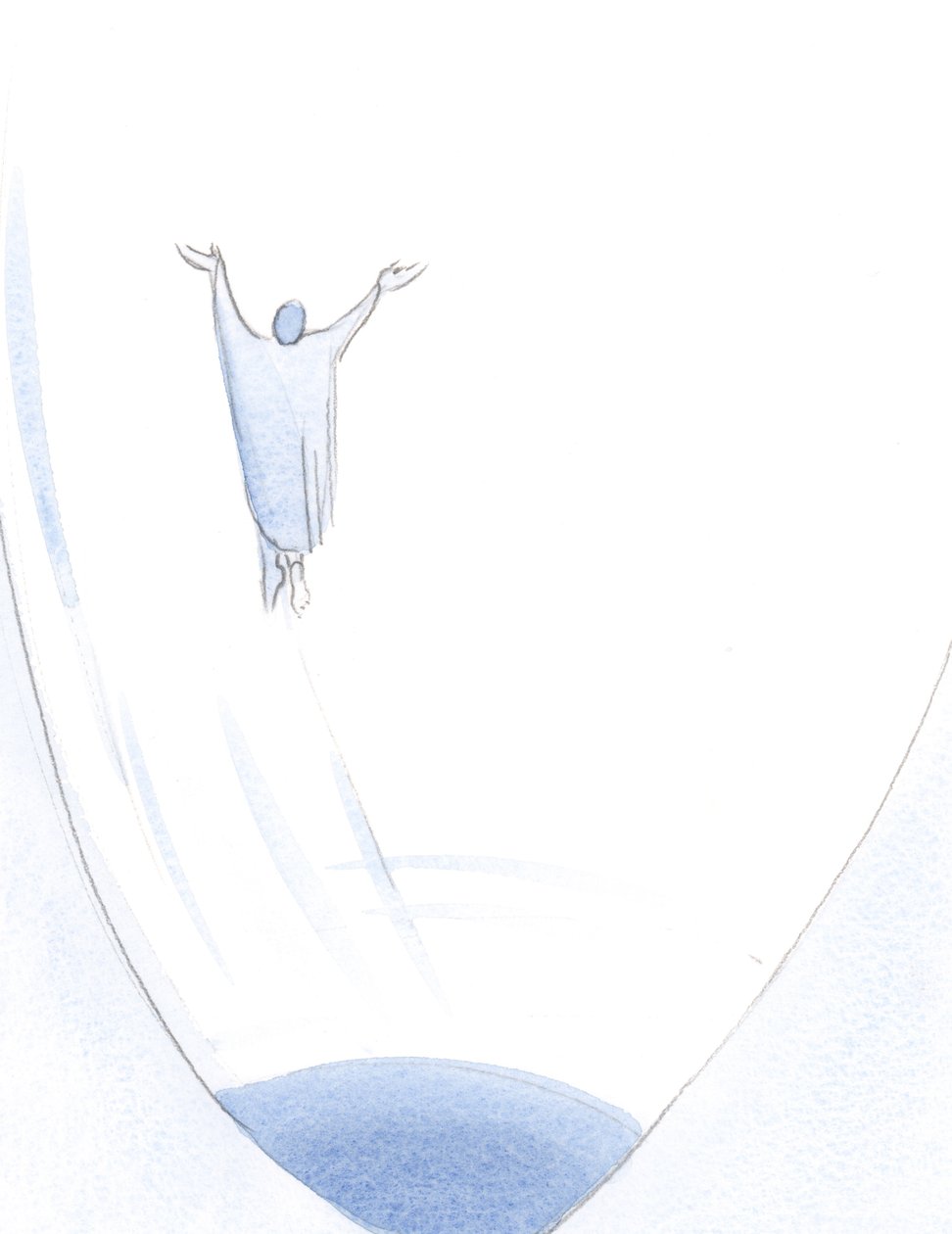 Com uma palavra de confissão e contrição, a alma sobe para o coração de Deus, livre de suas cadeias de pecado ou tolice., 2001 (w - c no papel) de Elizabeth Wang