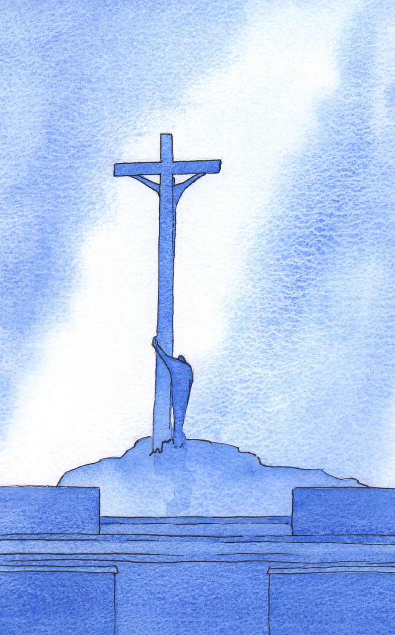 Em cada missa estamos ao lado de Cristo crucificado para a nossa salvação, 2002 (w - c no papel) de Elizabeth Wang