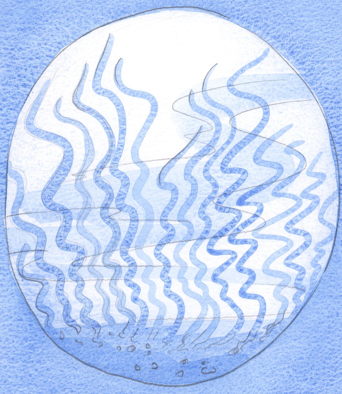 No início da jornada espiritual, a alma se assemelha àquela parte do fundo do oceano que é tornada &39;intransponível&39; por ervas daninhas, 2002 (w - c no papel) de Elizabeth Wang