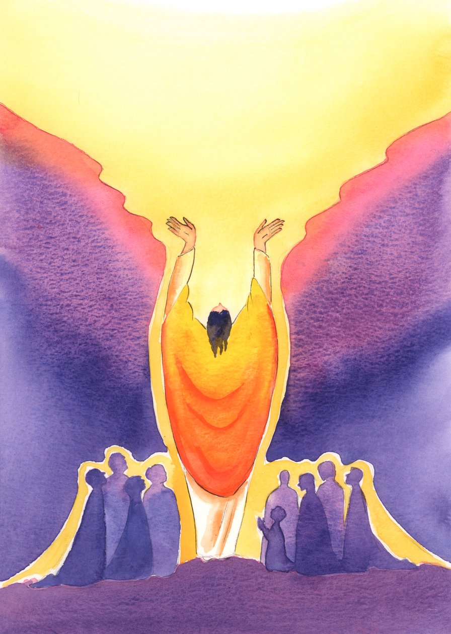 Porque Jesus Cristo é Deus e também homem, e está presente entre nós na missa de 2003 (w - c no papel) de Elizabeth Wang