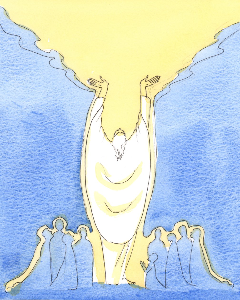 Porque Jesus Cristo é Deus e também homem, e está presente entre nós na missa de 2003 (w - c no papel) de Elizabeth Wang