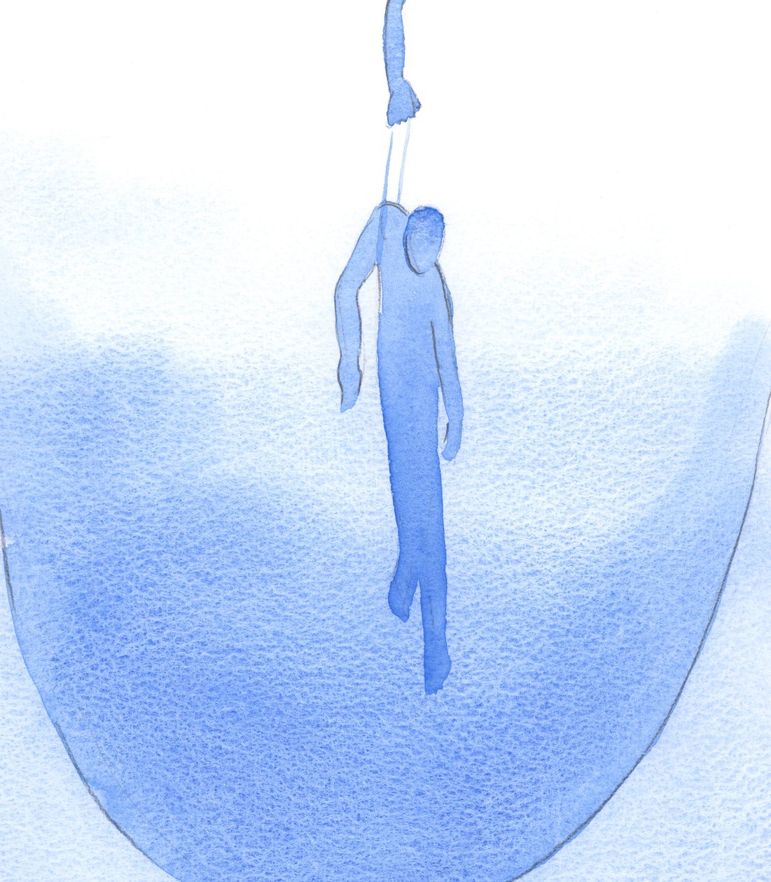 Por um mero fio de oração amorosa, podemos manter alguém longe do perigo e atraí-lo para a luz de Deus, 2002 (w - c no papel) de Elizabeth Wang