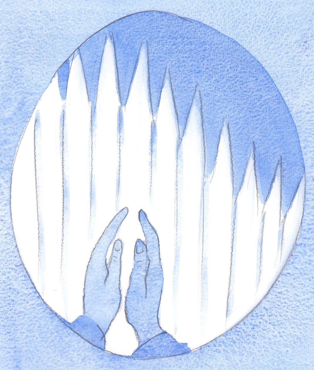 Por meio de orações frequentes e fervorosas a Nossa Senhora, construímos - pela graça de Deus - uma cerca forte que mantém Satanás à distância, 2002 (w - c no papel) de Elizabeth Wang