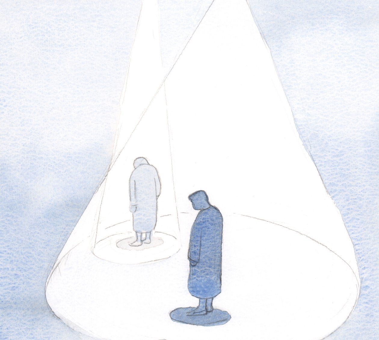 Por nosso menor ato de arrependimento e humildade, Deus faz com que nosso entendimento seja ampliado, como um círculo de luz crescente., 2001 (w - c no papel) de Elizabeth Wang