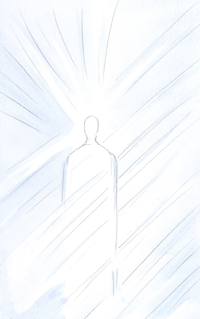 Cristo, Realmente Homem, antes de você, ressuscitou e está vivo. Contempla o mesmo Cristo, Filho Divino, majestoso, 2001 (w - c no papel) de Elizabeth Wang