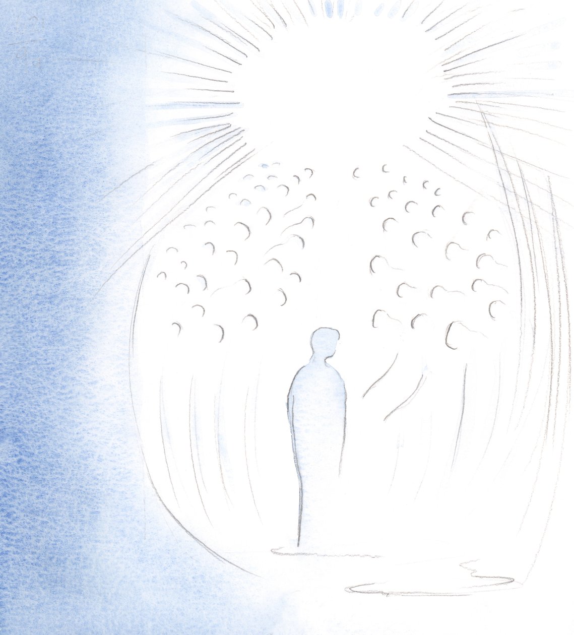 Cristo veio à minha alma em glória, com os queridos santos que vivem em Sua Presença, 2000 (w - c no papel) de Elizabeth Wang