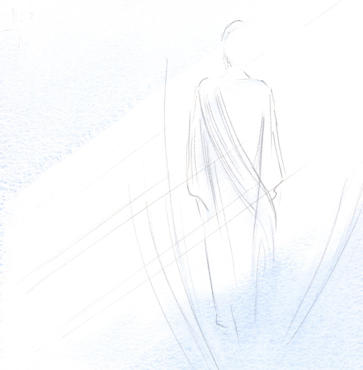 Cristo não nos teme excessivamente na Comunhão, mas calmamente aceita a homenagem do nosso coração; ele é nosso verdadeiro companheiro., 2001 (w - c no papel) de Elizabeth Wang