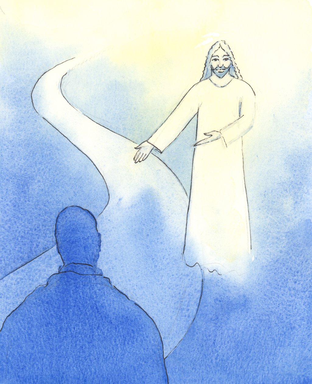 Cristo tem um caminho para cada um de nós seguir, 2004 (w - c no papel) de Elizabeth Wang
