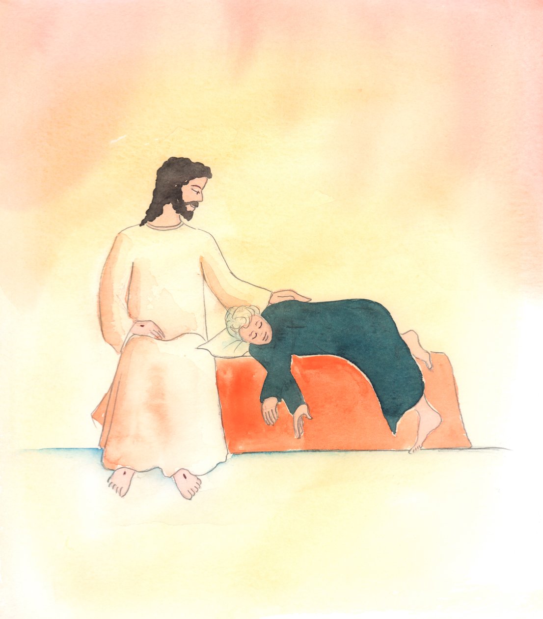 Cristo está perto de seus amigos, em todas as circunstâncias, 2000 (w - c no papel) de Elizabeth Wang
